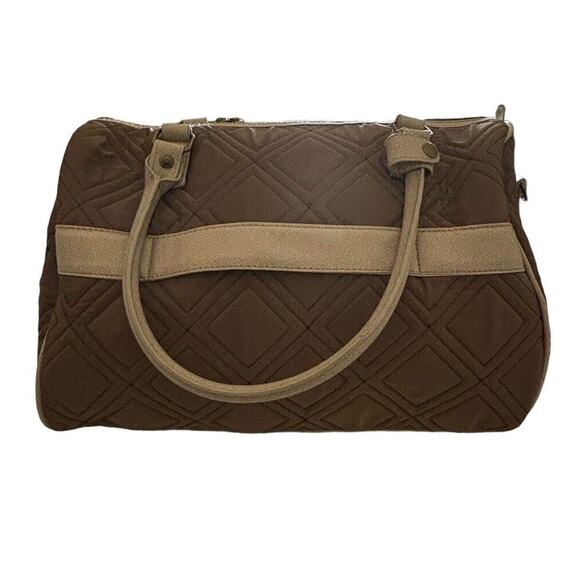 ADRIENNE VITTADINI Taupe Diamond Quilted 18" Travel Duffle Bag - Picture 3 of 11